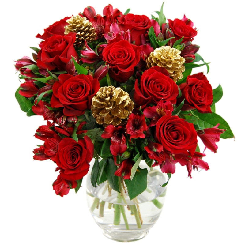 christmas rosmeria bouquet from clare florist