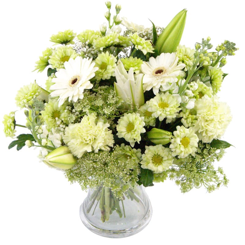 Same day delivery fresh white bouquet