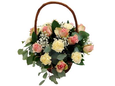 Precious Pink Rustic Flower Basket